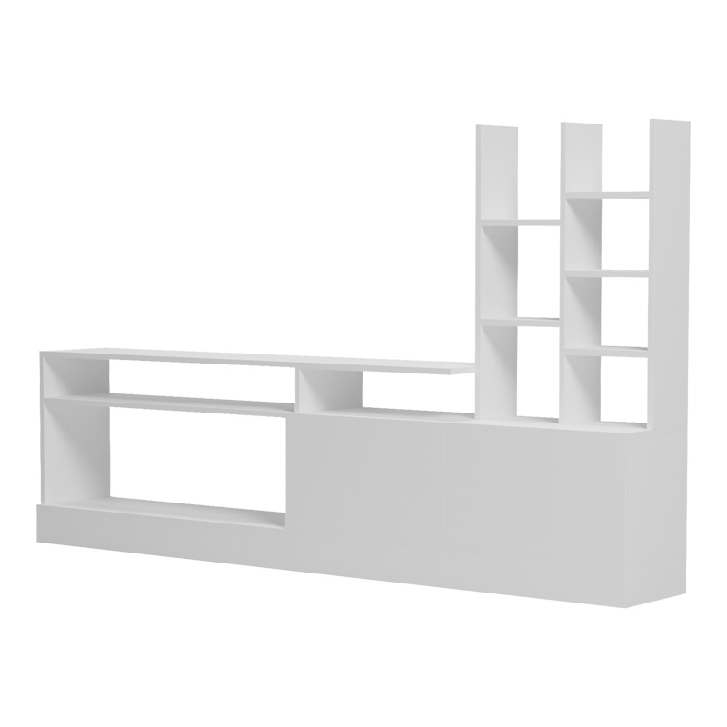Σύνθετο Σαλονιού Seruno Pakoworld Σε Λευκή Απόχρωση 170X25X100Εκ