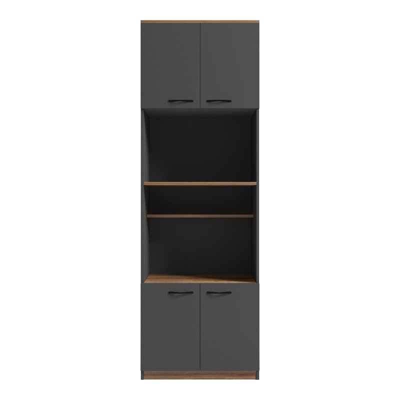 Ντουλάπα Κουζίνας Rowan Pakoworld Σε Oak-Ανθρακί Απόχρωση 60X42X182Εκ Ντουλάπα Κουζίνας Rowan Pakoworld Σε Oak-Ανθρακί Απόχρωση 60X42X182Εκ