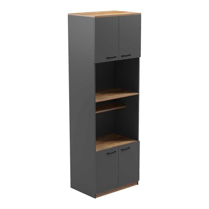 Ντουλάπα Κουζίνας Rowan Pakoworld Σε Oak-Ανθρακί Απόχρωση 60X42X182Εκ Ντουλάπα Κουζίνας Rowan Pakoworld Σε Oak-Ανθρακί Απόχρωση 60X42X182Εκ