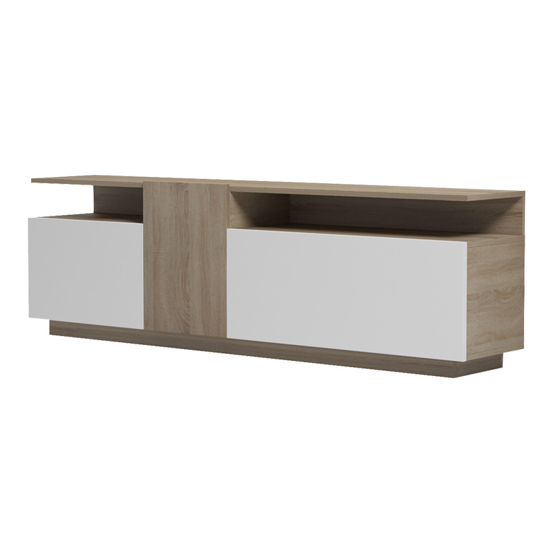 Έπιπλο Τηλεόρασης Vendora Pakoworld Σε Sonoma-Λευκή Απόχρωση 150X29.5X46.3Εκ Έπιπλο Τηλεόρασης Vendora Pakoworld Σε Sonoma-Λευκή Απόχρωση 150X29.5X46.3Εκ