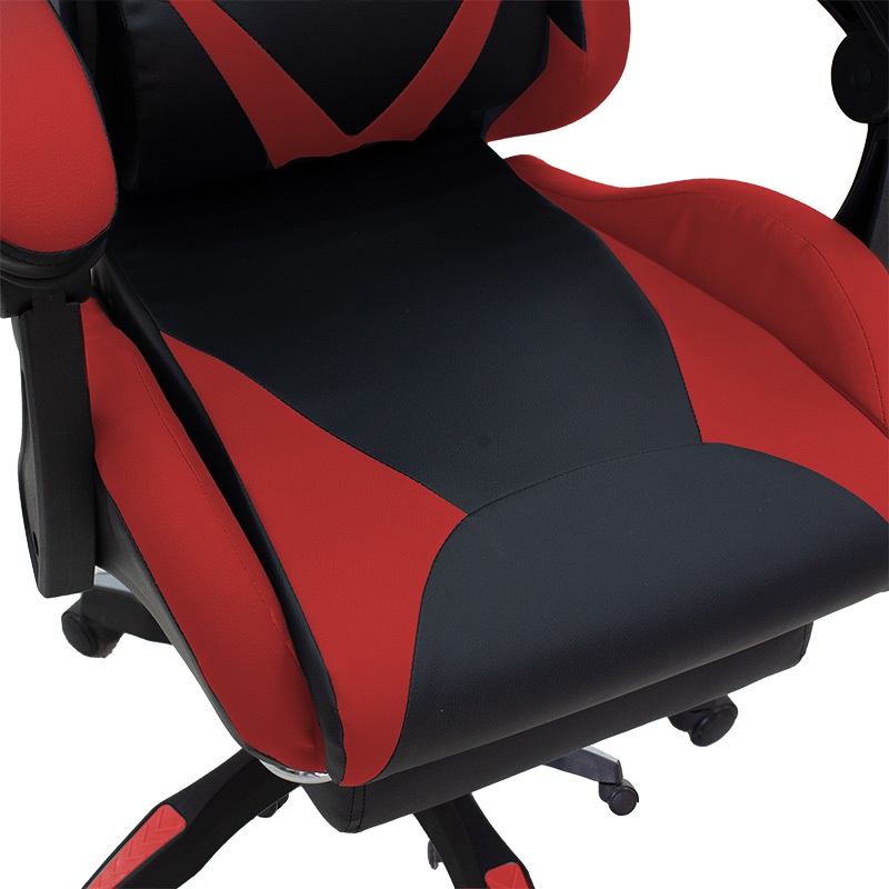 Καρέκλα Γραφείου Gaming Με Υποπόδιο Moza Pakoworld Pu Μαύρο-Κόκκινο Καρέκλα Γραφείου Gaming Με Υποπόδιο Moza Pakoworld Pu Μαύρο-Κόκκινο