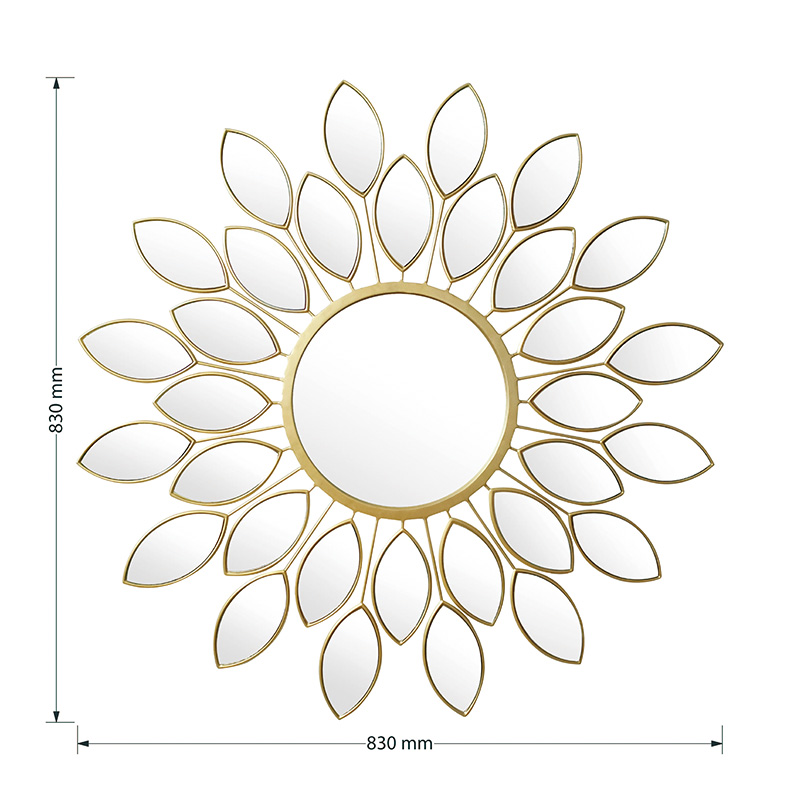 Καθρέπτης Flower Pakoworld Χρυσό 83X2.5X83Εκ