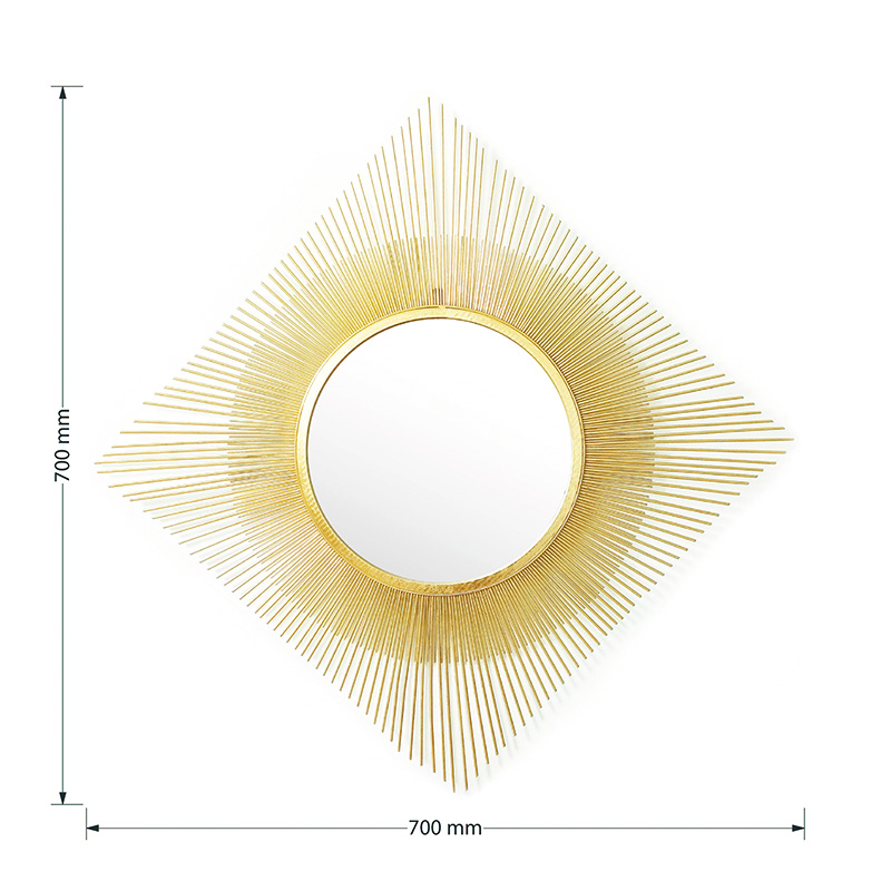 Καθρέπτης Sunshine Pakoworld Χρυσό 70X3X70Εκ