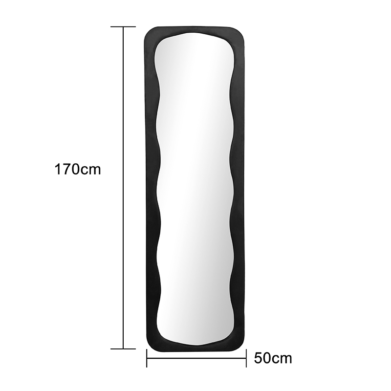 Καθρέπτης Δαπέδου Lezour Pakoworld Βελούδο Σε Μαύρη Απόχρωση 50X5X170Εκ