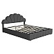 Κρεβάτι Διπλό Wardie Pakoworld Βελούδο Ανθρακί Με Αποθηκευτικό Χώρο 160X200Εκ