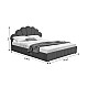 Κρεβάτι Διπλό Wardie Pakoworld Βελούδο Ανθρακί Με Αποθηκευτικό Χώρο 160X200Εκ