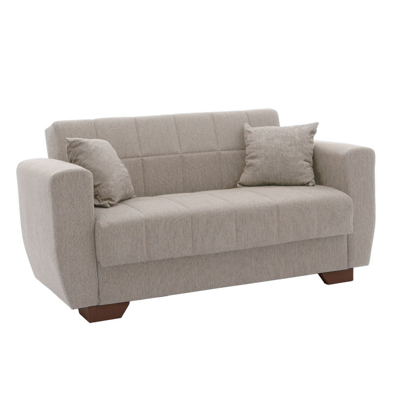 Kαναπές Κρεβάτι Beverly Pakoworld 2Θέσιος Ύφασμα Μπεζ 153X80X78Εκ