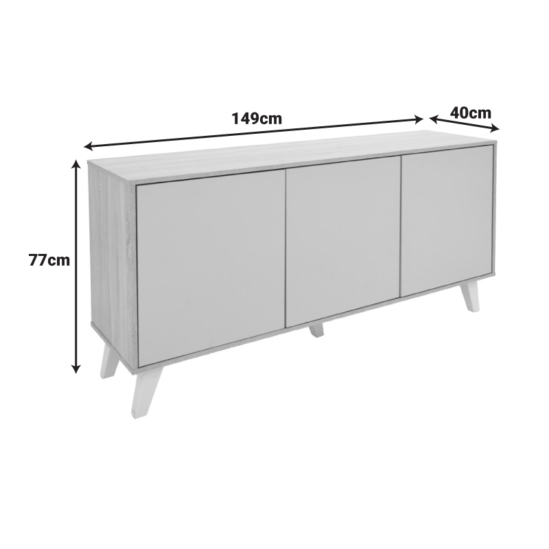 Μπουφές Billie Pakoworld Sonoma-Γκρι 149X40X77Εκ Μπουφές Billie Pakoworld Sonoma-Γκρι 149X40X77Εκ