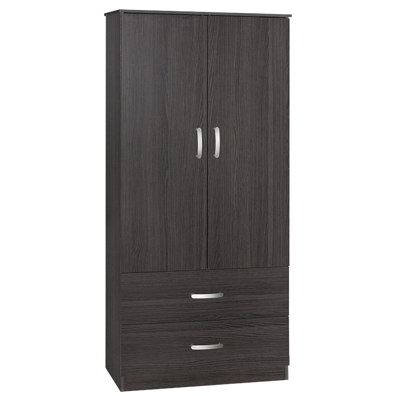 Ντουλάπα Δίφυλλη Και Πατάρι Zelia Pakoworld Wenge 79X42X240Εκ.