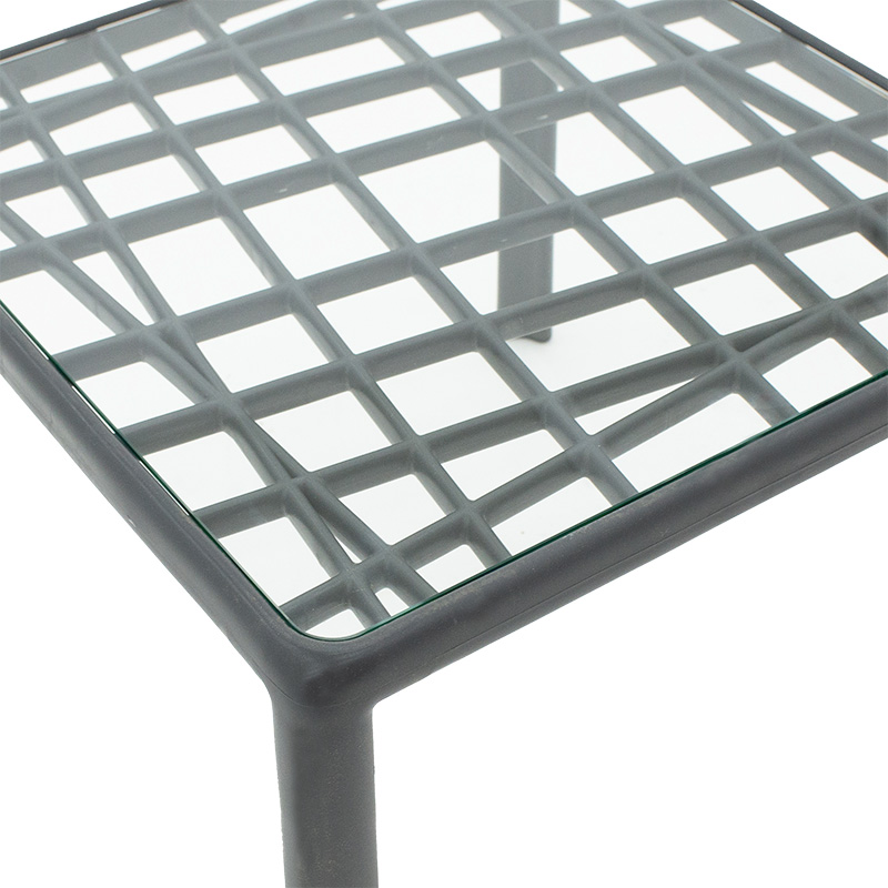 Σαλόνι Intricate Pakoworld Σετ 4Τμχ Pp Ανθρακί-Ύφασμα Ανθρακί Antique