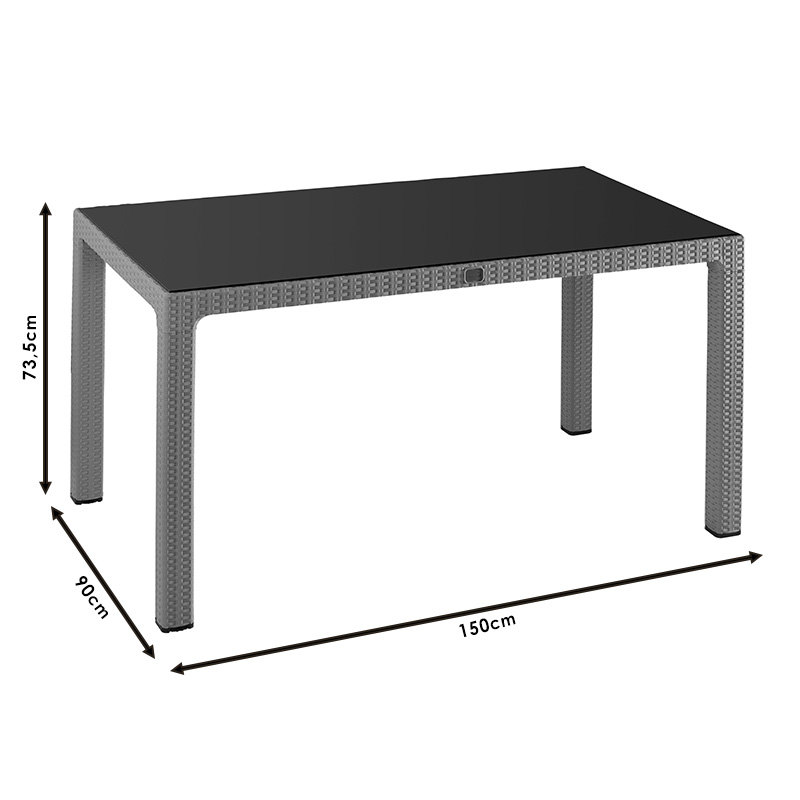 Τραπέζι Explore Pakoworld Με Uv Protection Pp Καφέ 150X90X73.5Εκ