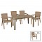 Τραπεζαρία Explore-Halcyon Pakoworld Σετ 7Τεμ Pp Cappuccino 150X90X73,5Εκ