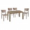 Τραπεζαρία Explore-Ignite Pakoworld Σετ 5Τεμ Pp Cappuccino 150X90X73,5Εκ.