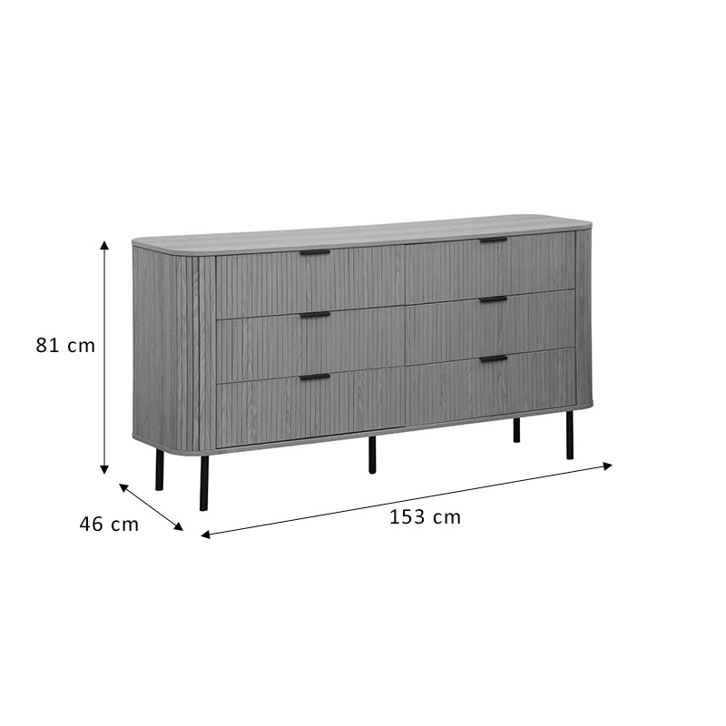 Συρταριέρα Scandi Pakoworld Με 6 Συρτάρια Φυσικό 153X46X81Εκ Συρταριέρα Scandi Pakoworld Με 6 Συρτάρια Φυσικό 153X46X81Εκ
