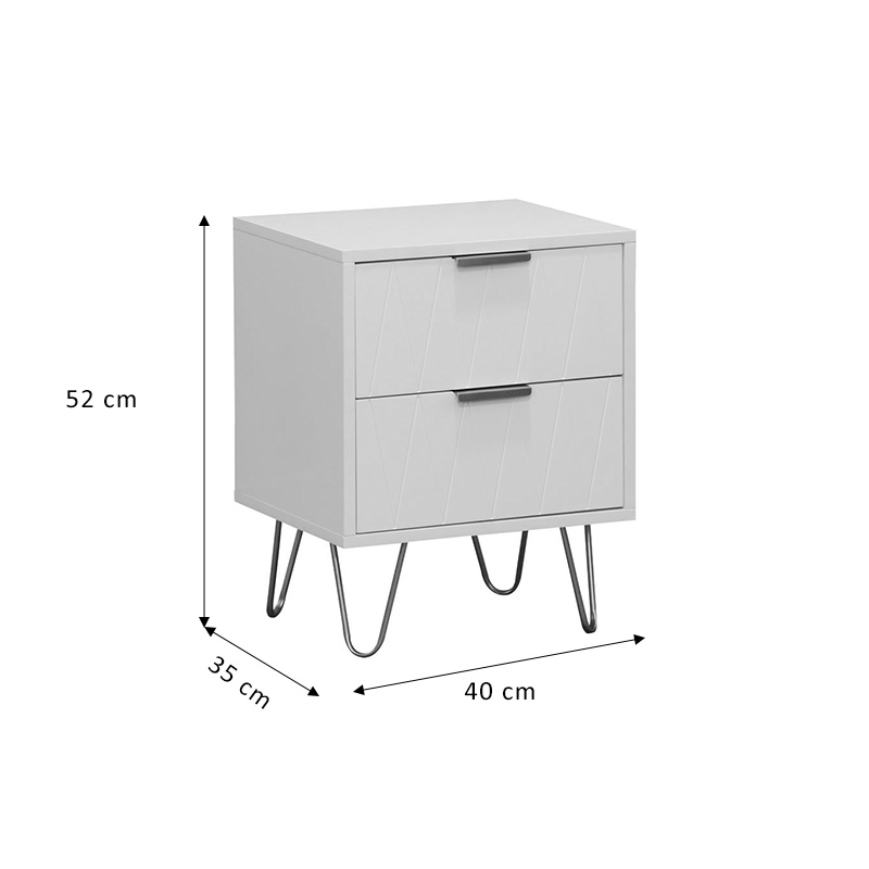 Κομοδίνο Culture Pakoworld Με 2 Συρτάρια Λευκό-Χρυσό 40X35X52Εκ