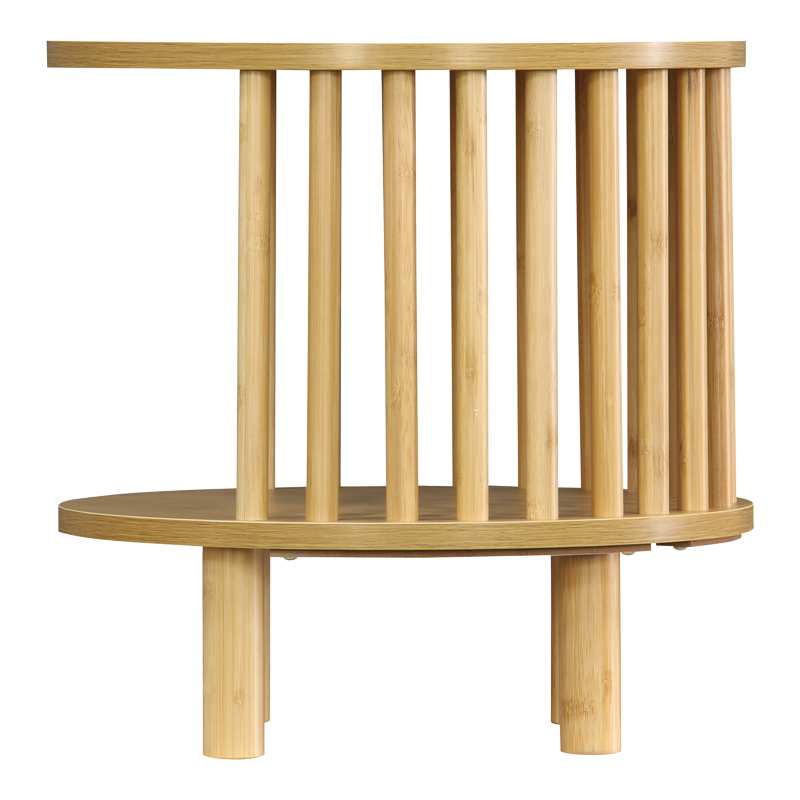 Κομοδίνο Nodial Pakoworld Mdf/Bamboo Σε Φυσική Απόχρωση Φ40X40Εκ