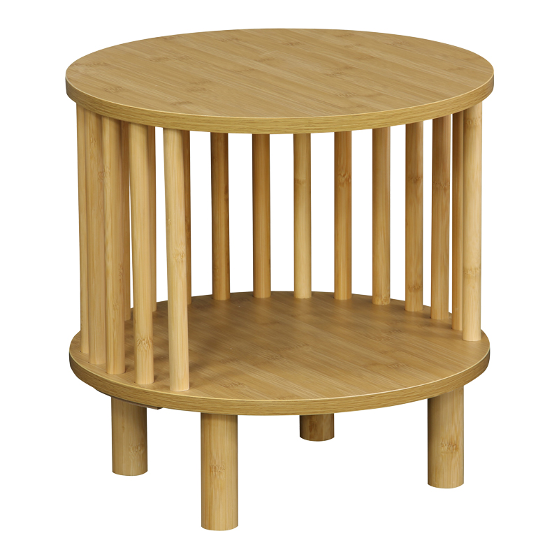 Κομοδίνο Nodial Pakoworld Mdf/Bamboo Σε Φυσική Απόχρωση Φ40X40Εκ