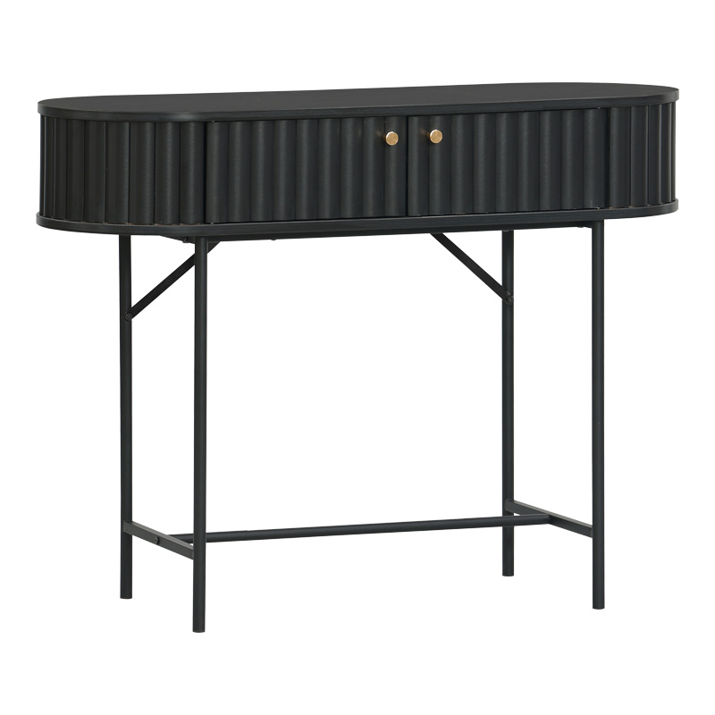 Κονσόλα Zakro Pakoworld Mdf-Μέταλλο Σε Μαύρη Απόχρωση 100X35X75Εκ