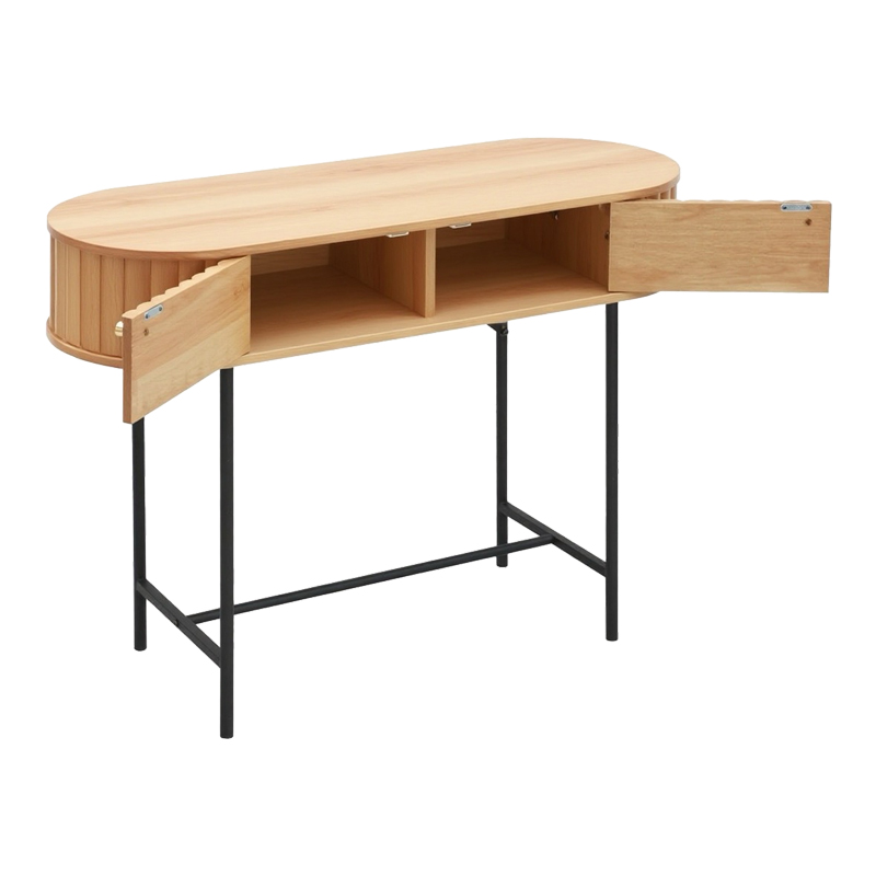 Κονσόλα Zakro Pakoworld Mdf-Μέταλλο Σε Oak Απόχρωση 100X35X75Εκ