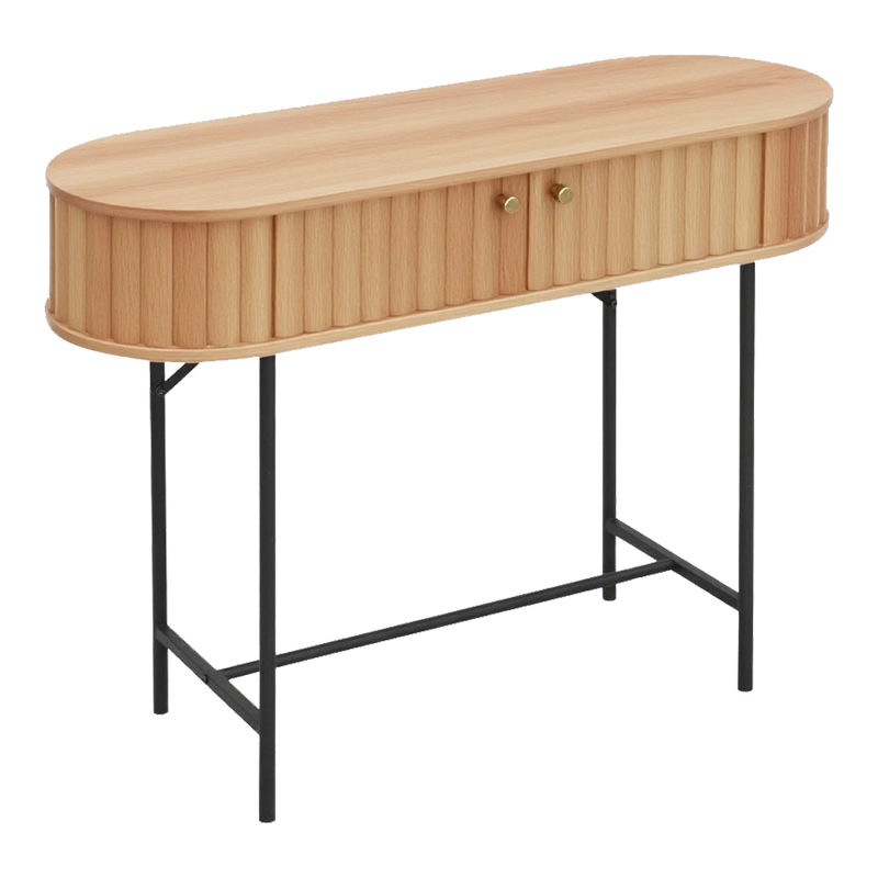 Κονσόλα Zakro Pakoworld Mdf-Μέταλλο Σε Oak Απόχρωση 100X35X75Εκ