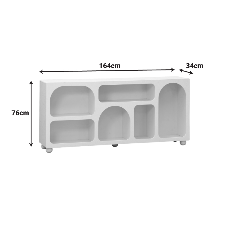 Μπουφές Emersi Pakoworld Με Ράφια Mdf Σε Λευκή Απόχρωση 164X34X76Εκ