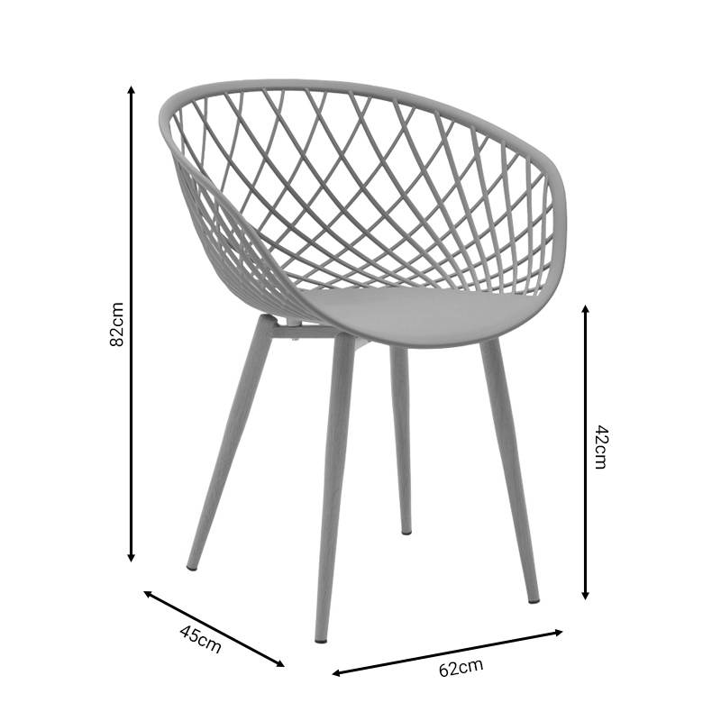 Πολυθρόνα Ezra Pakoworld Λευκό Pp-Πόδι Φυσικό Μέταλλο 62X42X82Εκ Πολυθρόνα Ezra Pakoworld Λευκό Pp-Πόδι Φυσικό Μέταλλο 62X42X82Εκ