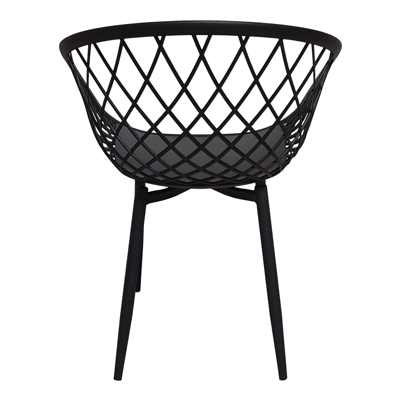 Πολυθρόνα Ezra Pakoworld Μαύρο Pp-Πόδι Μαύρο Μέταλλο 62X42X82Εκ