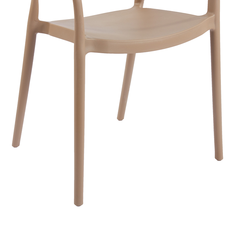 Πολυθρόνα Ankara Pakoworld Στοιβαζόμενη Pp-Pe Rattan Σε Μόκα-Φυσική Απόχρωση 54X55.5X77Εκ