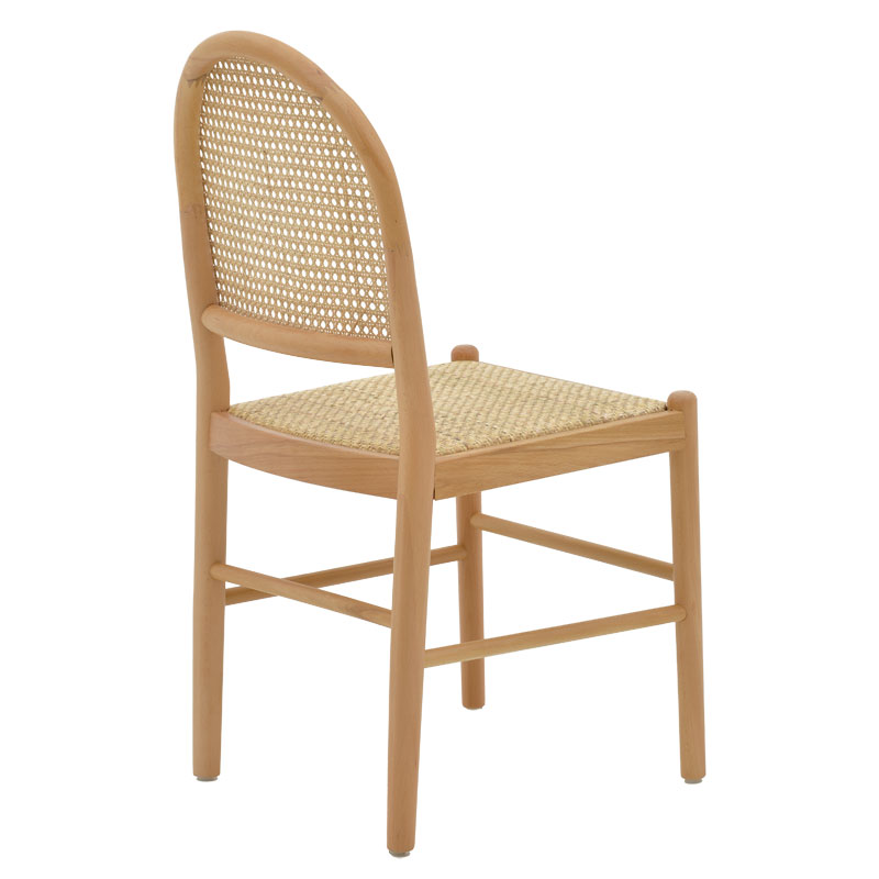 Καρέκλα Alessia Pakoworld Ξύλο Οξιάς-Rattan Φυσικό 43X40X89Εκ