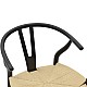 Καρέκλα Wishbone Pakoworld Μαύρο Rubberwood-Έδρα Φυσικό Σχοινί 53X55X76Εκ