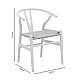 Καρέκλα Wishbone Pakoworld Λευκό Rubberwood-Έδρα Φυσικό Σχοινί 53X55X76Εκ