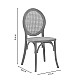 Καρέκλα Camil Pakoworld Φυσικό Ξύλο Οξιάς-Φυσικό Rattan 45X50X94Εκ