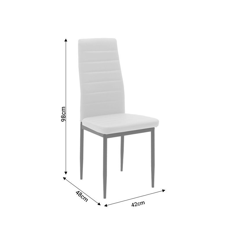 Καρέκλα Parker Pakoworld Pu Ανθρακί-Μαύρο Πόδι 42X48X98Εκ