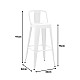 Σκαμπό Μπαρ Με Πλάτη Utopia Pakoworld Μέταλλο Σε Λευκή Ματ Απόχρωση 42X42X97Εκ