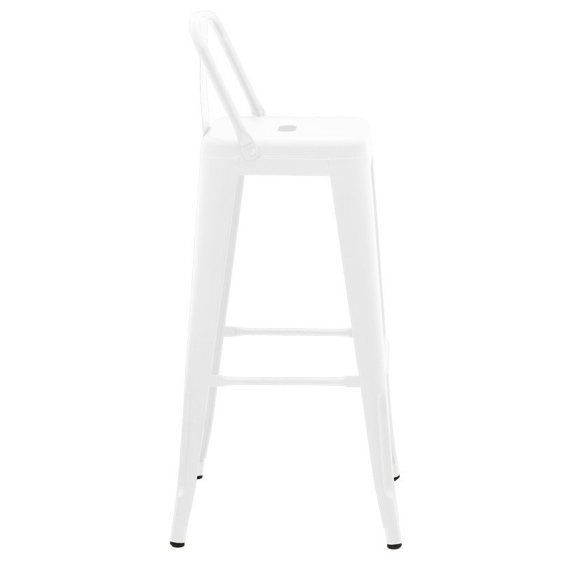 Σκαμπό Μπαρ Με Πλάτη Utopia Pakoworld Μέταλλο Σε Λευκή Ματ Απόχρωση 42X42X97Εκ
