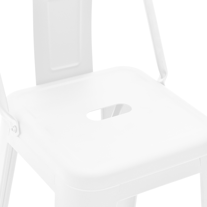 Σκαμπό Μπαρ Με Πλάτη Utopia Pakoworld Μέταλλο Σε Λευκή Ματ Απόχρωση 42X42X97Εκ