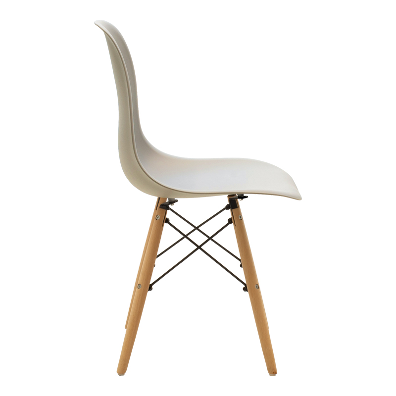 Καρέκλα Julita Pakoworld Pp Cappuccino Με Φυσικό Πόδι 46X52X80Εκ