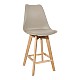 Σκαμπό Μπαρ Gaston Pakoworld Pp-Pu Σε Cappuccino Απόχρωση Και Ξύλινο Πόδι 49X56X112Εκ