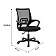 Καρέκλα Γραφείου Εργασίας Berto I Pakoworld Ύφασμα Mesh Μαύρο 56X47X85-95Εκ
