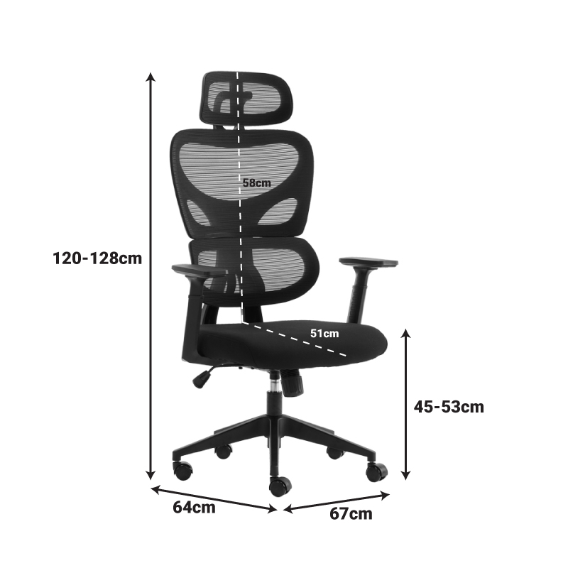 Καρέκλα Γραφείου Διευθυντή Cadrey Pakoworld Mesh Μαύρο 67X64X120-128Εκ Καρέκλα Γραφείου Διευθυντή Cadrey Pakoworld Mesh Μαύρο 67X64X120-128Εκ