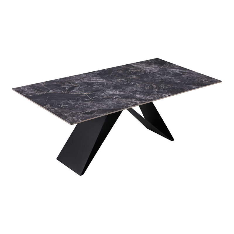 Τραπέζι Meja Pakoworld Sintered Stone Μαύρο Με Μεταλλικά Πόδια Σε Μαύρη Απόχρωση 200X100X76Εκ Τραπέζι Meja Pakoworld Sintered Stone Μαύρο Με Μεταλλικά Πόδια Σε Μαύρη Απόχρωση 200X100X76Εκ