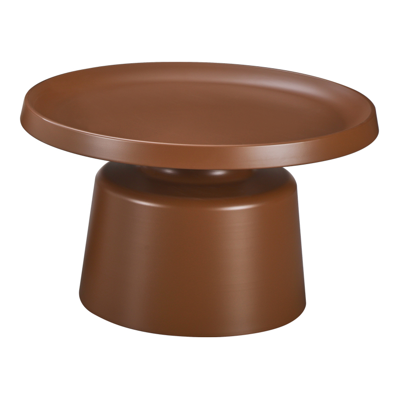 Τραπέζι Σαλονιού Ginoze Pakoworld Μέταλλο Σε Καφέ Απόχρωση Φ70X42,5Εκ