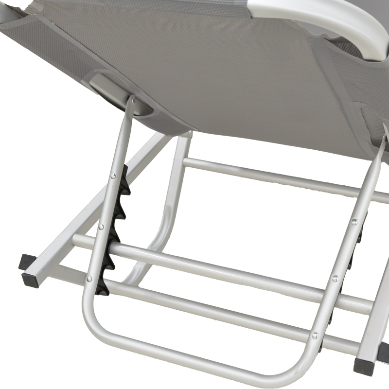 Ξαπλώστρα Dessie Pakoworld Αλουμινίου Στοιβαζόμενη Textilene Ανθρακί 56X188X30Εκ