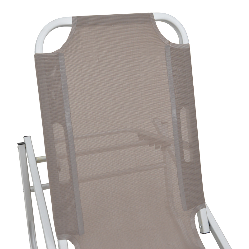 Ξαπλώστρα Dessie Pakoworld Αλουμινίου Στοιβαζόμενη Textilene Μόκα 56X188X30Εκ