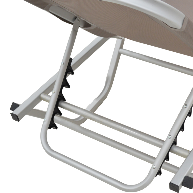 Ξαπλώστρα Dessie Pakoworld Αλουμινίου Στοιβαζόμενη Textilene Μόκα 56X188X30Εκ