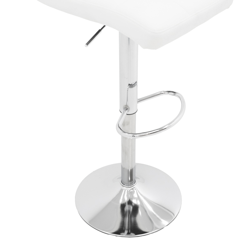 Σκαμπό Μπαρ Remina Pakoworld Πτυσσόμενο Λευκό Pu-Βάση Χρωμίου 44X44X112Εκ