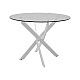 Τραπέζι Antoro Pakoworld Γυαλί Και Μεταλλικά Πόδια Σε Λευκή Απόχρωση Φ80X75Εκ