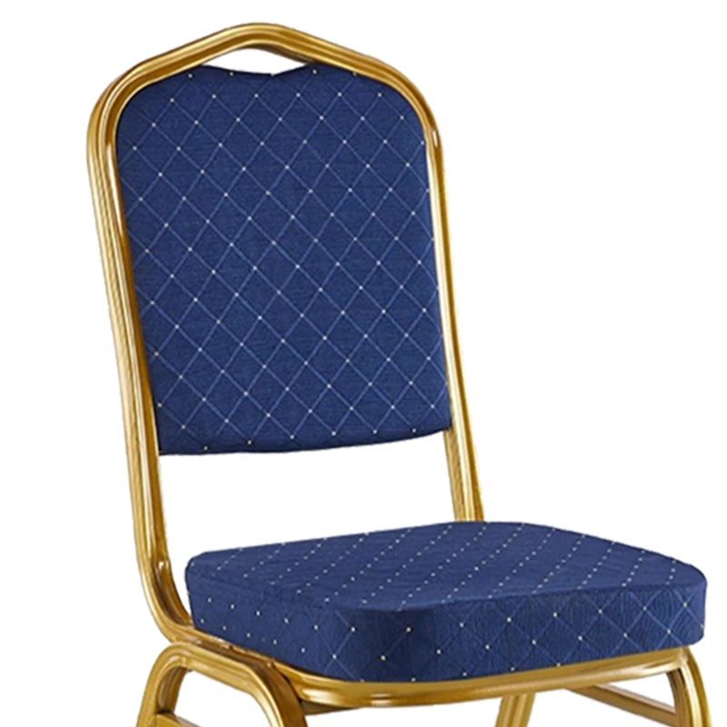Καρέκλα Συνεδρίου Hilton Pakoworld Στοιβαζόμενη Ύφασμα Μπλε-Μέταλλο Χρυσό 40X42X92Εκ