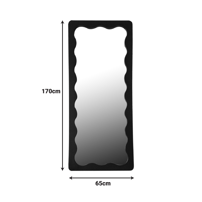 Καθρέπτης Werdy Inart Ξύλο Σε Μαύρη Απόχρωση 65X2.4X170Εκ