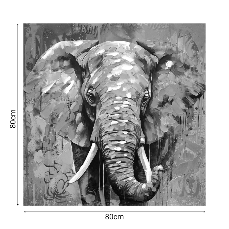 Πίνακας Σε Καμβά Elephant Inart 80X3X80Εκ